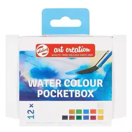 9022112M TALENS ART CREATION ACUARELAS POCKET BOX PASTILLAS C/SURTIDOS ESTUCHE 12 UD
