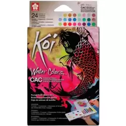 XNCW24MPN TALENS SAKURA KOI ACUARELAS WATER COLORS SKETCH BOX 24 CREATIVE ART COLORES METÁLICOS SURTIDOS