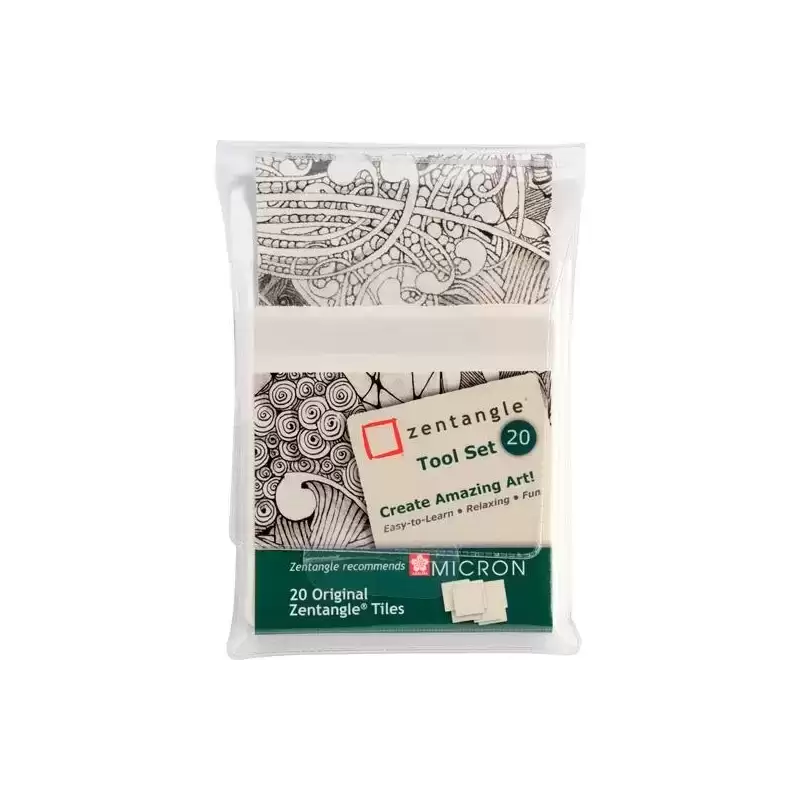 Z20TWGB TALENS SAKURA ZENTANGLE TOOL SET 20 TARJETAS 89X89MM BLANCO