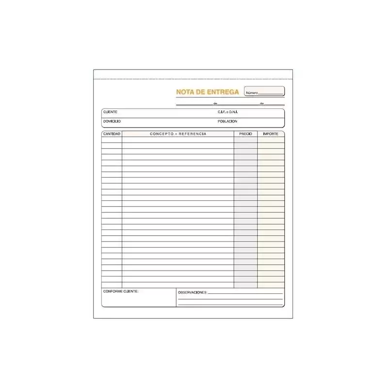 T-127 TALONARIO ENTREGAS HOLANDESA 21X26CM DUPLICADO AUTOCOPIA