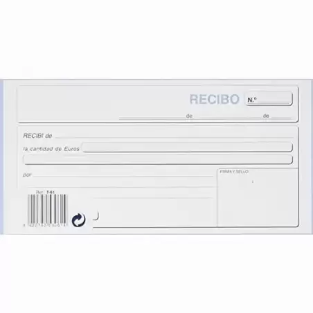 T-61 TALONARIO RECIBOS TERCIO DE FOLIO TRIPLICADO AUTOCOPIA