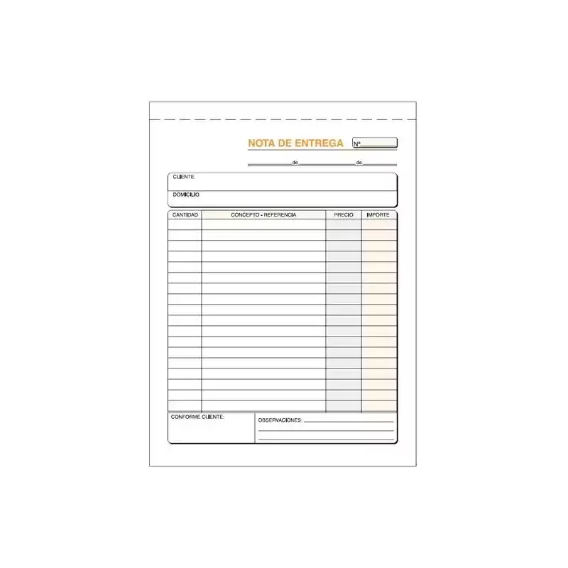 T-91 TALONARIO ENTREGAS CUARTO NATURAL DUPLICADO AUTOCOPIA