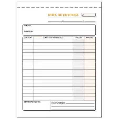 T-92 TALONARIO ENTREGAS CUARTO NATURAL TRIPLICADO AUTOCOPIA