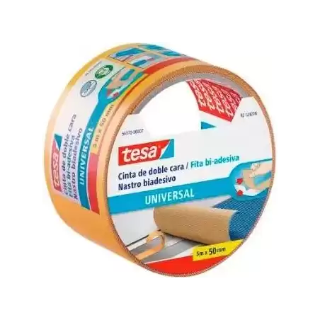 56172-00005-12 TESA CINTA ADHESIVA DOBLE CARA UNIVERSAL PERMANENTE 50MM X 25M PARA MOQUETAS