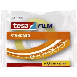 57381-00001-01 TESA FILM CINTA ADHESIVA TRANSPARENTE STANDARD ROLLO 15MM X 33M EN BOLSITA