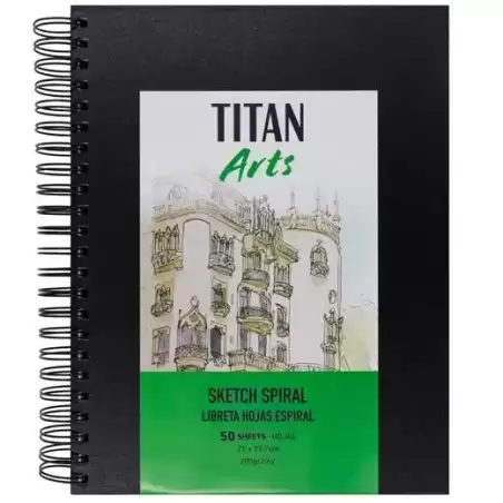 122002129 TITAN ARTS LIBRETA DE DIBUJO PARA BOCETOS ESPIRAL A4 50H 200GR