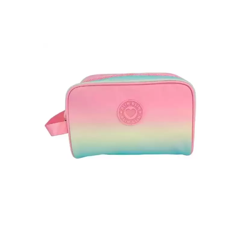 T114-1053 TOYBAGS NECESER BLIN BLIN GRADIENT PINK 15X25X11CM IMPERMEABLE