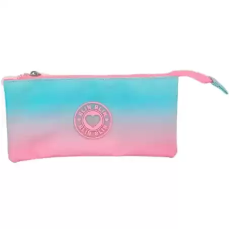 T157-1053 TOYBAGS ESTUCHE TRIPLE BLIN BLIN GRADIENT PINK 11X23X5CM IMPERMEABLE