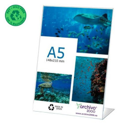 80905V CS TP ARCHIVO 2000 EXPOSITOR DE SOBREMESA L FLEXIBLE DIN A5 VERTICAL PET 100% RECICLABLE