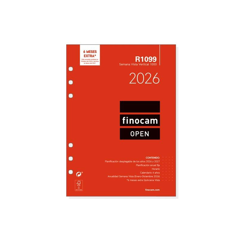 711520026 FINOCAM RECAMBIO ANUAL AGENDA DE ANILLAS OPEN R1099 1000-155X215MM SVV 2026