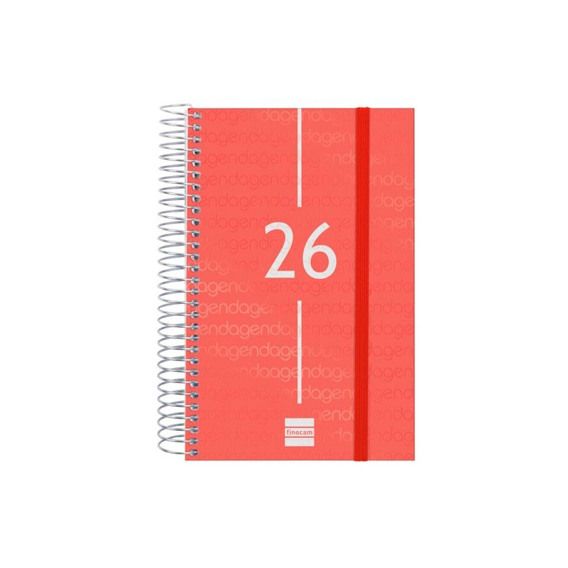 741093026 FINOCAM AGENDA ESPIRAL YEAR E5-117X181MM 1DP TAPA PP ROJO 2026