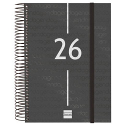 741106026 FINOCAM AGENDA ESPIRAL YEAR E10-155X212MM 1DP TAPA PP NEGRO 2026