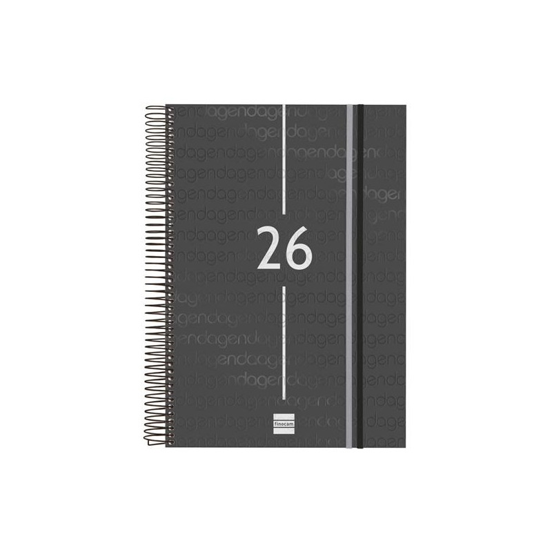 741116026 FINOCAM AGENDA ESPIRAL YEAR E40-210X297MM 1DP TAPA PP NEGRO 2026