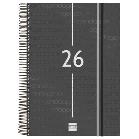 741116026 FINOCAM AGENDA ESPIRAL YEAR E40-210X297MM 1DP TAPA PP NEGRO 2026