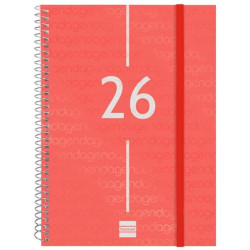 741453026 FINOCAM AGENDA ESPIRAL YEAR E10-155X212MM SVH TAPA PP ROJO 2026