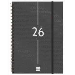741466026 FINOCAM AGENDA ESPIRAL YEAR E40-210X297MM SVH TAPA PP NEGRO 2026