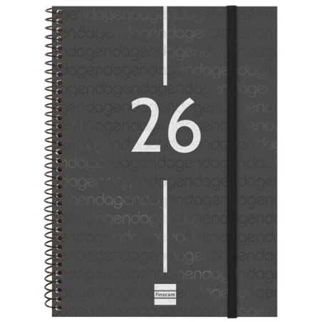 742036026 FINOCAM AGENDA ESPIRAL YEAR E10-155X212MM SVV TAPA PP NEGRO 2026