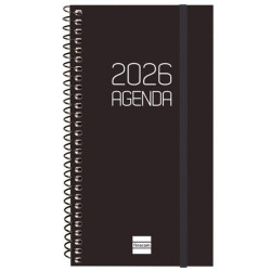 742736026 FINOCAM AGENDA ESPIRAL OPAQUE E9-94X171MM SVH TAPA PP NEGRO 2026
