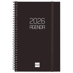 742756026 FINOCAM AGENDA ESPIRAL OPAQUE E5-117X181MM SVH TAPA PP NEGRO 2026
