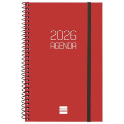 742757426 FINOCAM AGENDA ESPIRAL OPAQUE E5-117X181MM SVH TAPA PP BURDEOS 2026