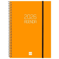 742762926 FINOCAM AGENDA ESPIRAL OPAQUE E10-155X212MM SVH TAPA PP NARANJA 2026