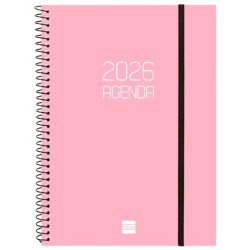 742764526 FINOCAM AGENDA ESPIRAL OPAQUE E10-155X212MM SVH TAPA PP ROSA 2026
