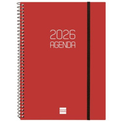 742767426 FINOCAM AGENDA ESPIRAL OPAQUE E10-155X212MM SVH TAPA PP BURDEOS 2026