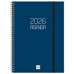 742771026 FINOCAM AGENDA ESPIRAL OPAQUE E10-155X212MM SVV TAPA PP AZUL 2026