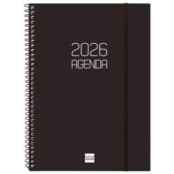 742776026 FINOCAM AGENDA ESPIRAL OPAQUE E10-155X212MM SVV TAPA PP NEGRO 2026