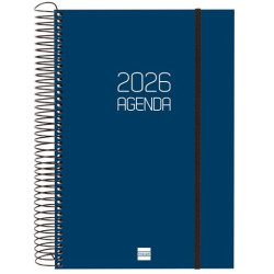 742871026 FINOCAM AGENDA ESPIRAL OPAQUE E11-165X242MM 1DP TAPA PP AZUL 2026