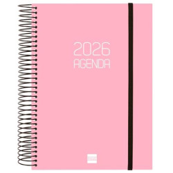 742914526 FINOCAM AGENDA ESPIRAL OPAQUE E10-155X212MM 1DP TAPA PP ROSA 2026