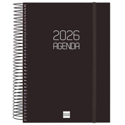 742916026 FINOCAM AGENDA ESPIRAL OPAQUE E10-155X212MM 1DP TAPA PP NEGRO 2026
