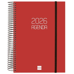 742917426 FINOCAM AGENDA ESPIRAL OPAQUE E10-155X212MM 1DP TAPA PP BURDEOS 2026