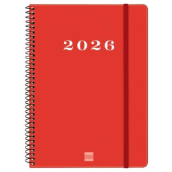 743503026 FINOCAM AGENDA ESPIRAL MY E10-155X212MM SVH TAPA DURA ROJO 2026