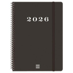 743506026 FINOCAM AGENDA ESPIRAL MY E10-155X212MM SVH TAPA DURA NEGRO 2026