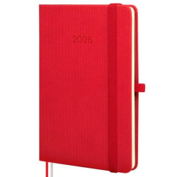 881743026 FINOCAM AGENDA MÍNIMAL TEXTURA M4-118X168MM SVH TAPA DURA ROJO 2026