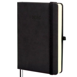 881786026 FINOCAM AGENDA MÍNIMAL TEXTURA M4-118X168MM 1DP TAPA DURA NEGRO 2026