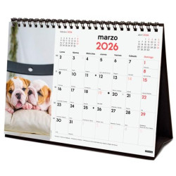 780323726 FINOCAM CALENDARIO DE SOBREMESA PARA ESCRIBIR S-210X150MM MV IMÁGENES CACHORROS 2026