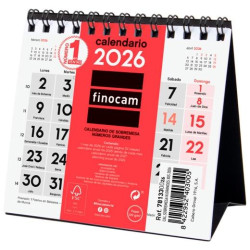 781330026 FINOCAM CALENDARIO DE SOBREMESA NÚMEROS GRANDES XXS-110X100MM MV NEUTRO 2026