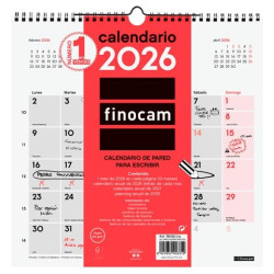 781520026 FINOCAM CALENDARIO DE PARED PARA ESCRIBIR 30X30-300X300MM MV NEUTRO 2026