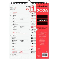782100026 FINOCAM CALENDARIO DE PARED PARA ESCRIBIR DOS COLUMNAS M-210X300MM MV NEUTRO 2026