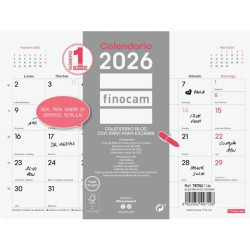 787047326 FINOCAM CALENDARIO BLOC CON IMÁN PARA ESCRIBIR S-210X150MM MV CHIC BLANCO 2026