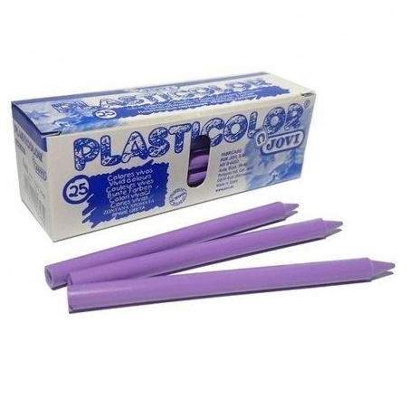 92509 JOVI CERAS PLASTICAS CRAYONS STUDENT UNICOLOR LILA CAJA 25 UD