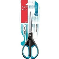 468210 MAPED TIJERAS ESSENTIALS SOFT E4682 AMBIDIESTROS 17CM SIMÉTRICAS AZUL/NEGRO