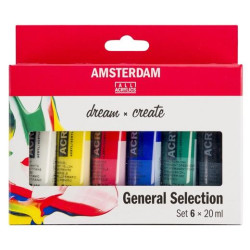 17820406 TALENS AMSTERDAM STANDARD SERIES SET ACRÍLICOS SELECCIÓN GENERAL TUBO 20ML ESTUCHE 6 UD