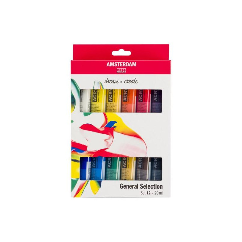 17820412 TALENS AMSTERDAM STANDARD SERIES SET ACRÍLICOS SELECCIÓN GENERAL TUBO 20ML ESTUCHE 12 UD