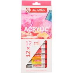 9021712M TALENS ART CREATION PINTURA ACRÍLICA TUBO 12ML COLORES SURTIDOS ESTUCHE 12 UD