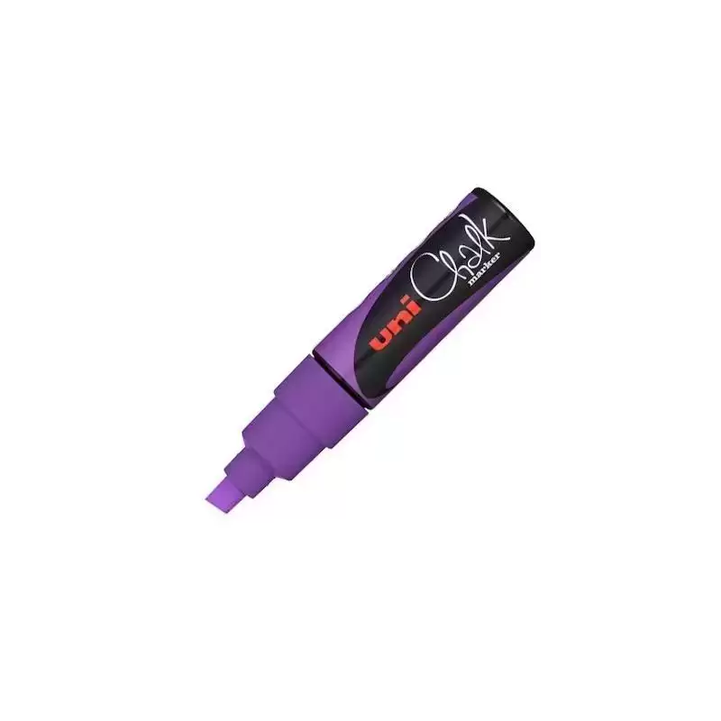 140160000 UNIBALL MARCADOR DE TIZA LÍQUIDA CHALK PWE-8K PUNTA BISELADA VIOLETA