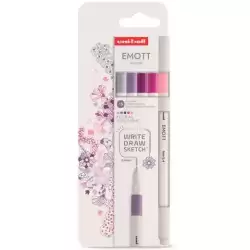 302422261 UNIBALL EMOTT ROTULADORES DE ESCRITURA Y DIBUJO COLORES FLORALES ESTUCHE 5 UD