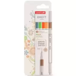 302422263 UNIBALL EMOTT ROTULADORES DE ESCRITURA Y DIBUJO COLORES NATURALEZA ESTUCHE 5 UD